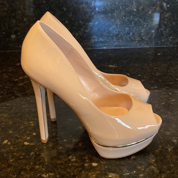Aldo Shoes - Aldo nude or beige women’s high heal, stiletto size 6, peak a boo toe